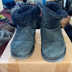Size 10 Black 1 Bow Ankle Ugg Boots